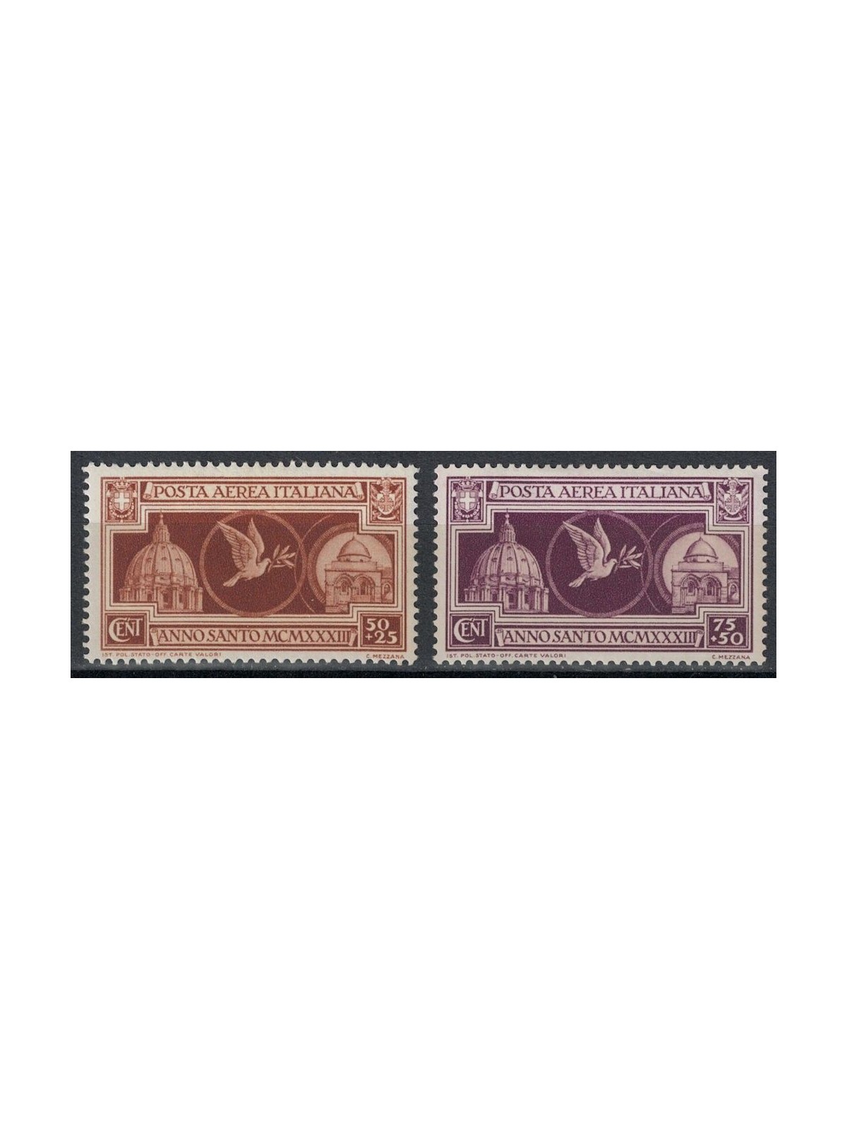 ITALY KINGDOM 1933 Holy Year (airmail) 2v MH*