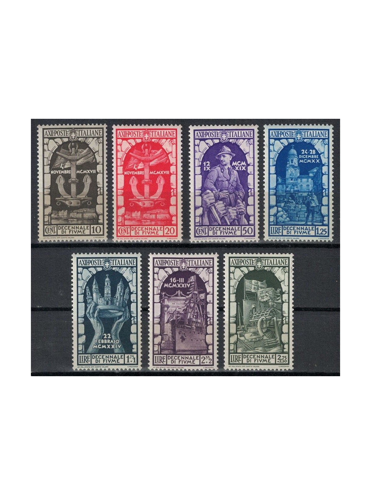 ITALIA REGNO 1934 Annessione di Fiume 7v MH*