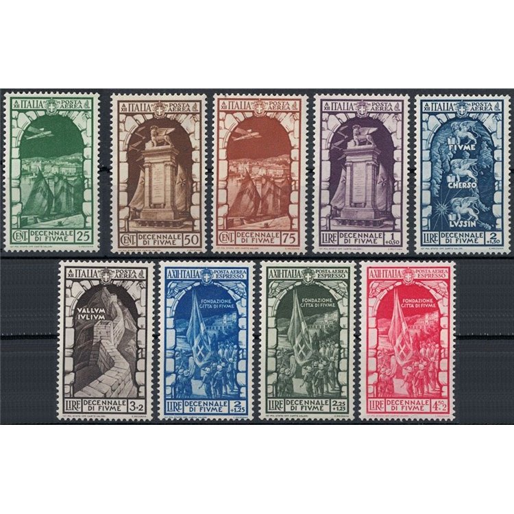 ITALY KINGDOM 1934 Annexation of Fiume (airmail) 9v MNH**