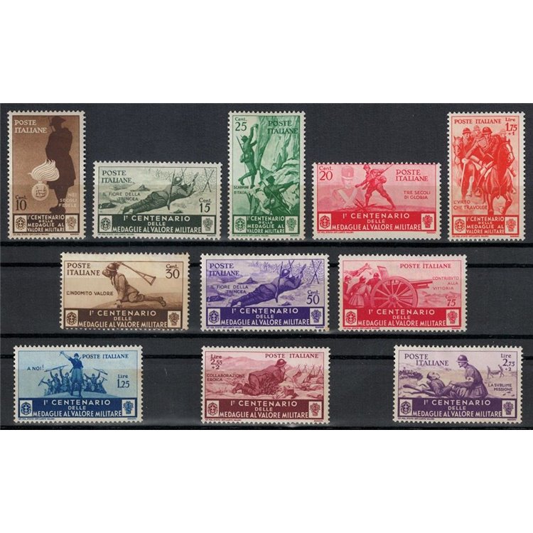 ITALY KINGDOM 1934 Medals of Valor 11v MH*