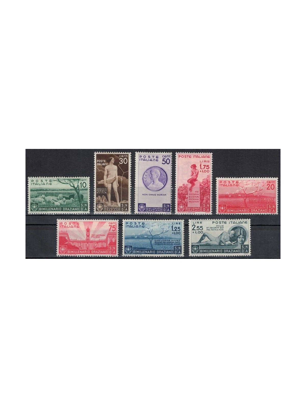 ITALIA REGNO 1936 Bimillenario Orazio 8v MH*