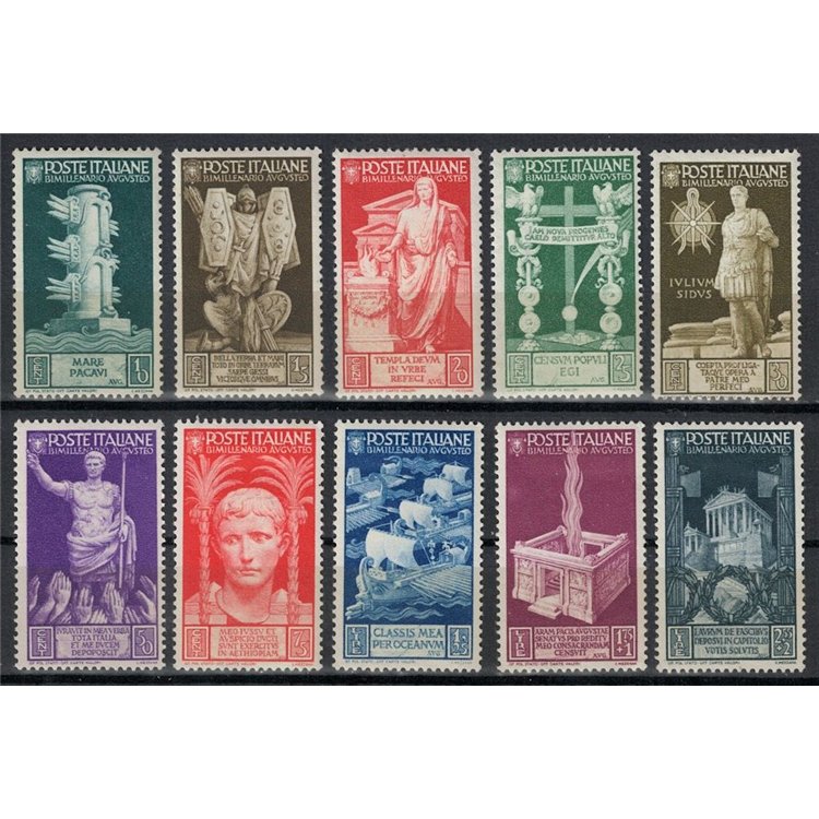 ITALIA REGNO 1937 Bimillenario di Augusto 10v MH*