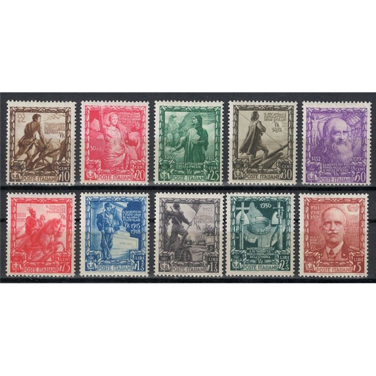 ITALY KINGDOM 1938 Proclamation of the Empire 10v MH*