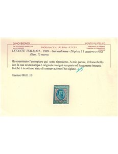 LEVANTE (GERUSALEMME) 1909 20pi su 5₤ MNH** ©