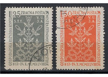 TRIESTE B 1948 Airmail, Capodistria 2v us