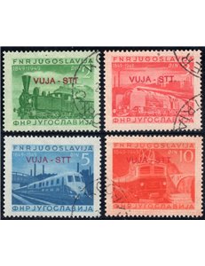 TRIESTE B 1950 Centenary of the Railways 4v us