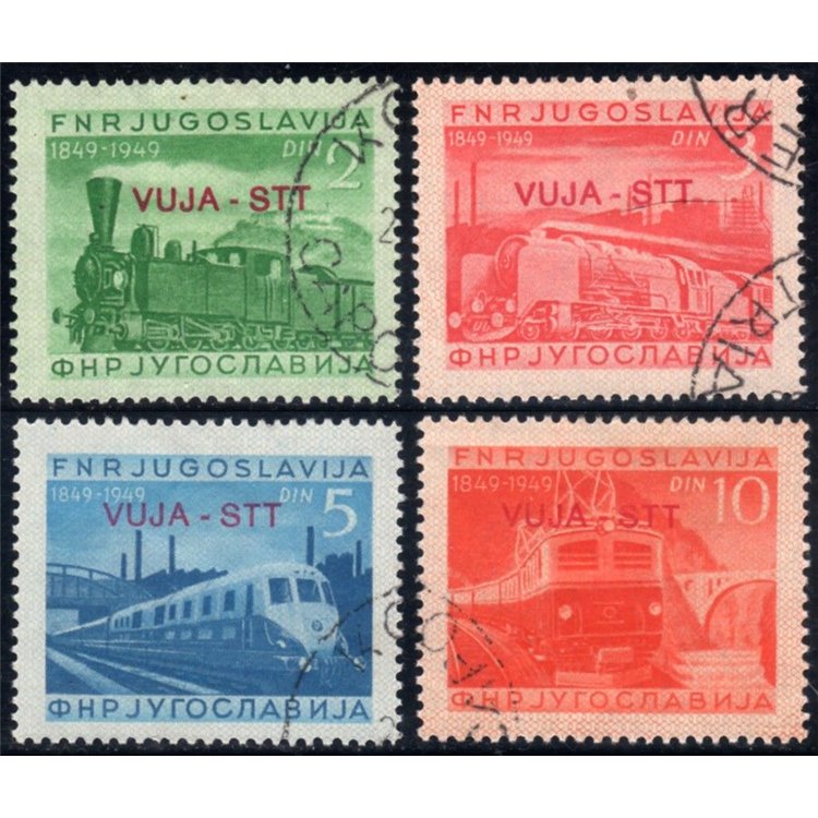 TRIESTE B 1950 Centenary of the Railways 4v us