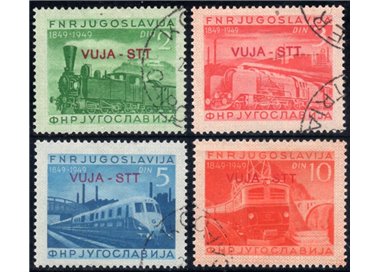 TRIESTE B 1950 Centenary of the Railways 4v us
