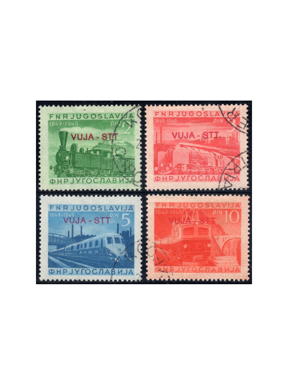 TRIESTE B 1950 Centenario delle ferrovie 4v us