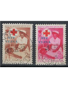 TRIESTE B 1953 Red Cross 2v us