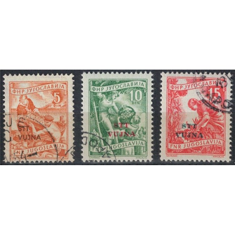 TRIESTE B 1954 Economy overprinted in bold 3v us