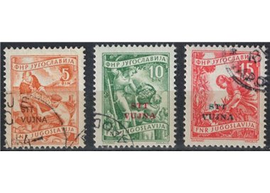 TRIESTE B 1954 Economy overprinted in bold 3v us