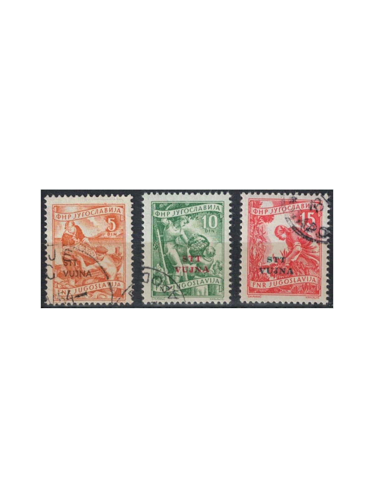 TRIESTE B 1954 Economy overprinted in bold 3v us