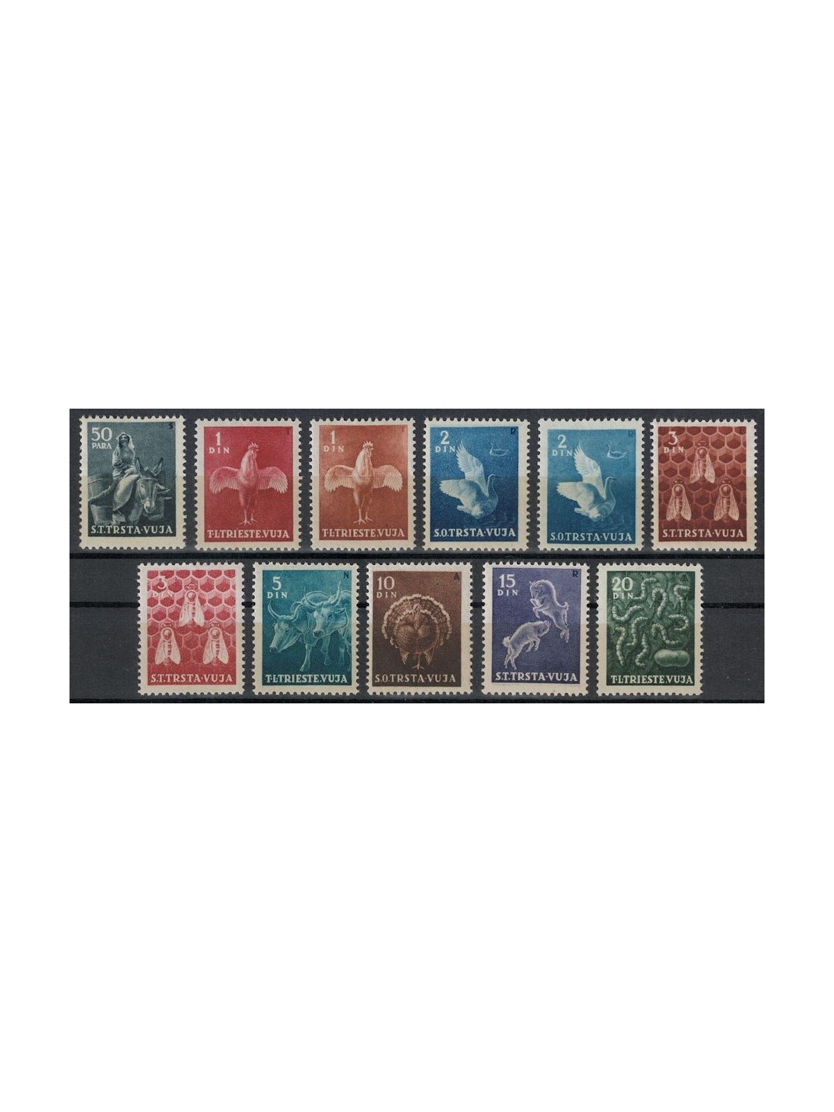 TRIESTE B 1950 Animali domestici 11v MNH**