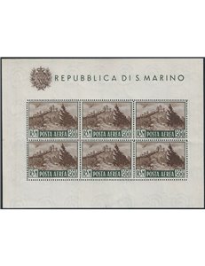 SAN MARINO 1951 View (airmail) s/s MH*