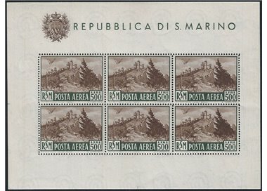 SAN MARINO 1951 Veduta (posta aerea) BF MH*