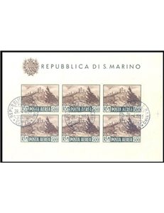 SAN MARINO 1951 View (airmail) s/s us