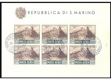 SAN MARINO 1951 View (airmail) s/s us