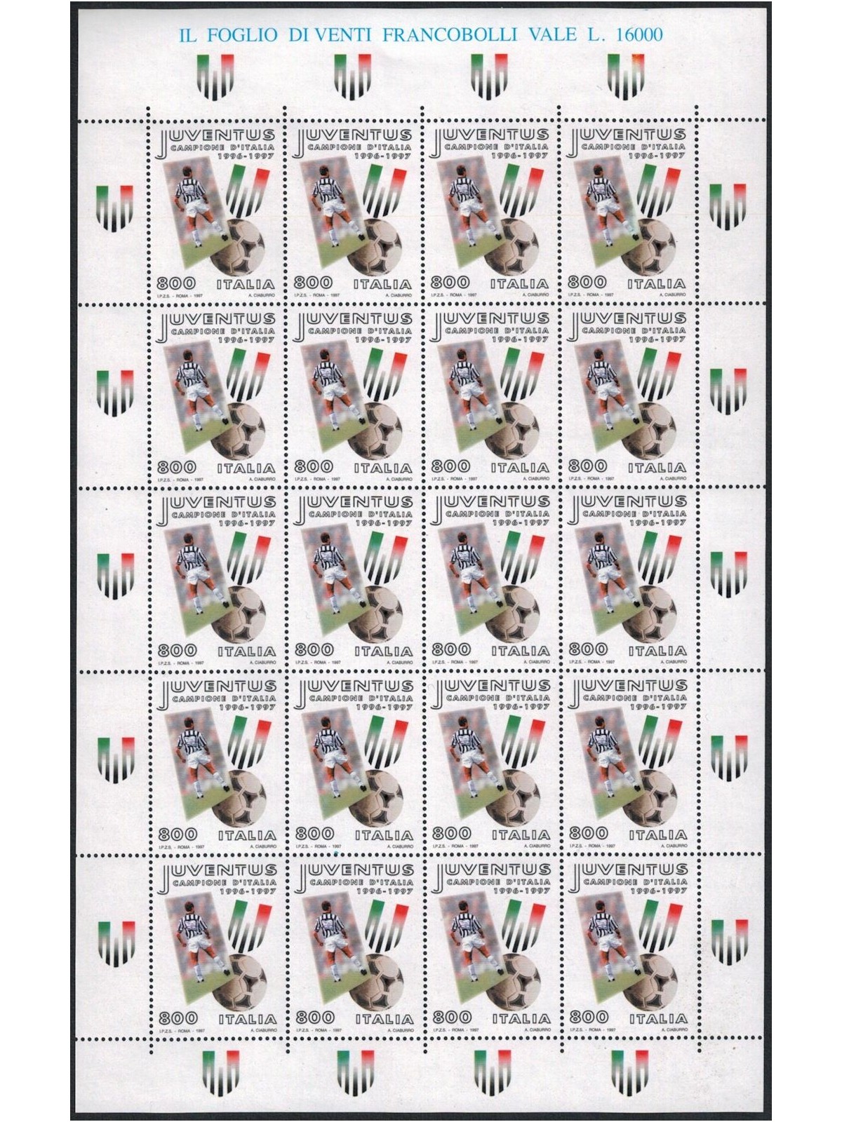 ITALIA 1997 Juventus campione MF MNH**