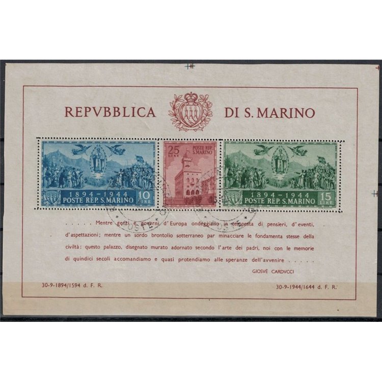 SAN MARINO 1945 Government Palace (Hammermil) s/s us