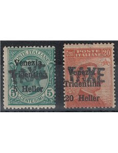 TRENTINO (BZ3) 1918-19 Venezia Tridentina soprast. TAXE 2v MH* ©