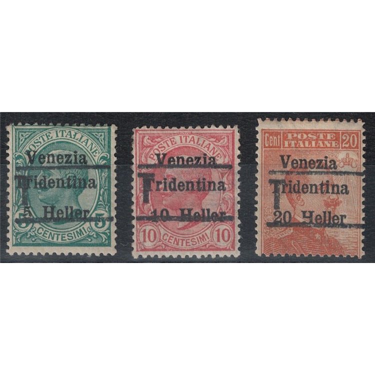 TRENTINO (BZ3) 1918-19 Venezia Tridentina (T without figure) 3v MH* ©
