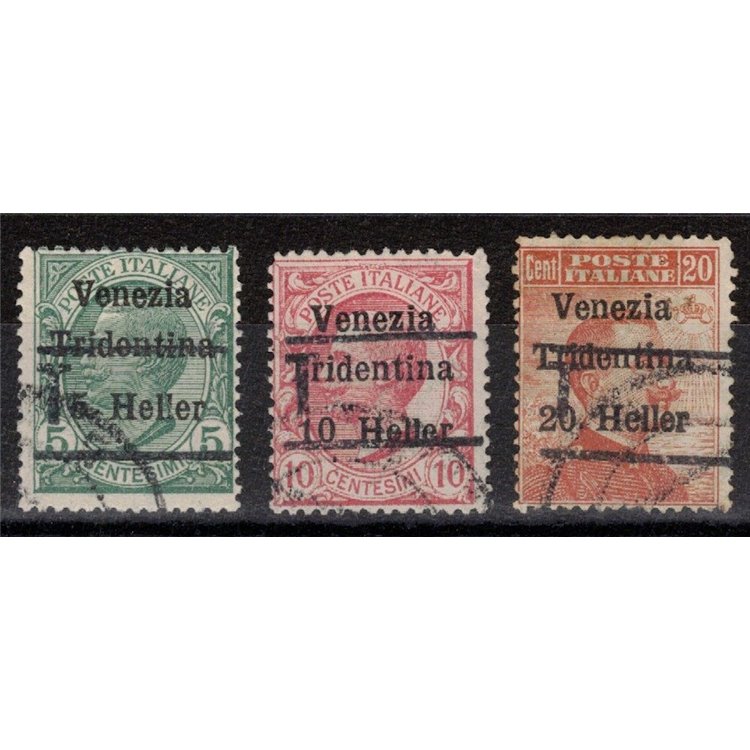 TRENTINO (BZ3) 1918-19 Venezia Tridentina (T senza cifra) 3v us ©