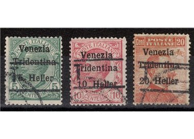 TRENTINO (BZ3) 1918-19 Venezia Tridentina (T without figure) 3v us ©