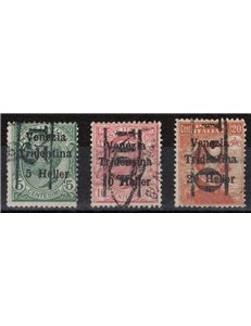 TRENTINO (BZ3) 1918-19 Venezia Tridentina (T con cifra verticale) 3v us ©