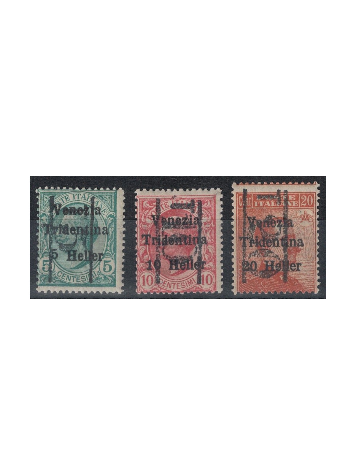TRENTINO (BZ3) 1918-19 Venezia Tridentina (T con cifra verticale) 3v MNH** ©