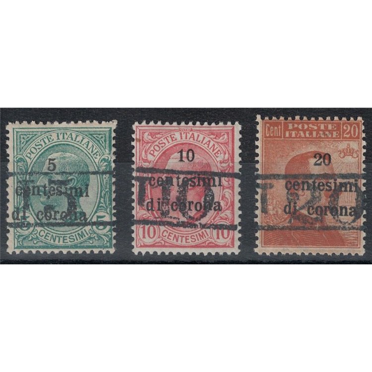 TRENTINO (BZ3) 1918-19 Trento and Trieste (T with number) 3v MNH** ©