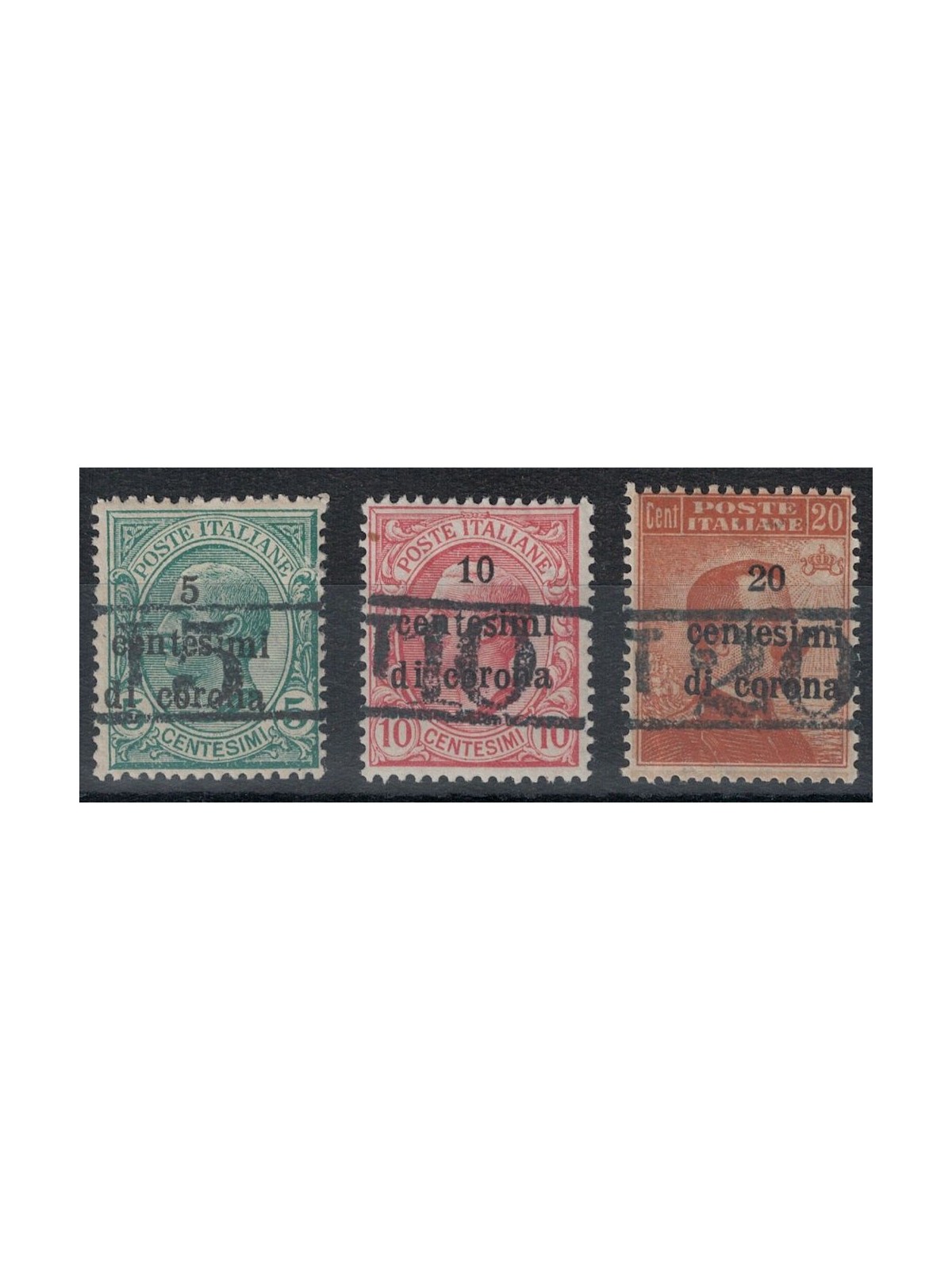 TRENTINO (BZ3) 1918-19 Trento e Trieste (T con cifra) 3v MNH** ©