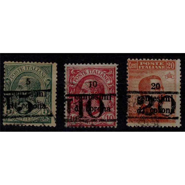 TRENTINO (BZ3) 1918-19 Trento e Trieste (T con cifra) 3v us ©