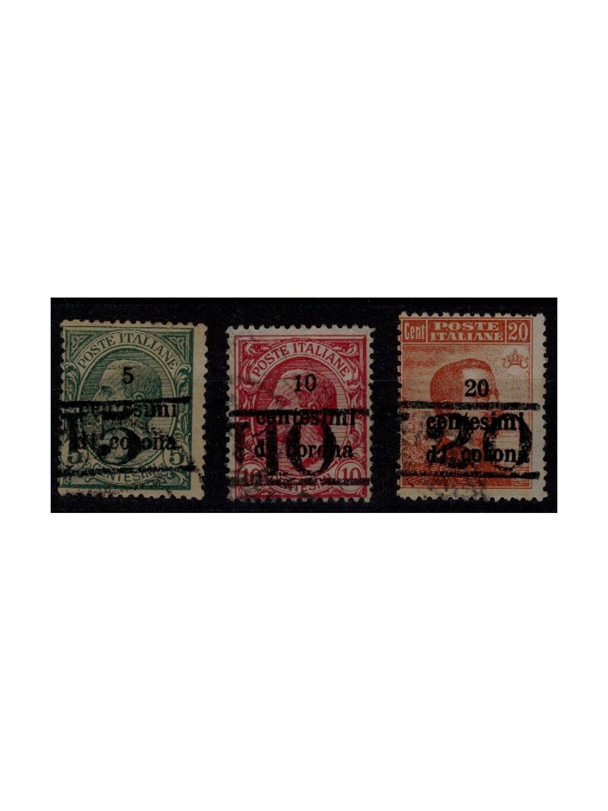 TRENTINO (BZ3) 1918-19 Trento and Trieste (T with number) 3v us ©