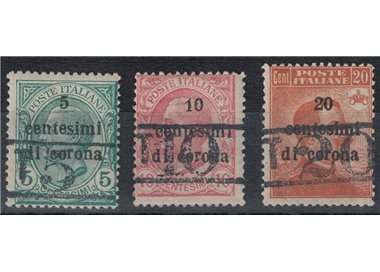 TRENTINO (BZ3) 1918-19 Trento and Trieste (T with number) 3v MH* ©