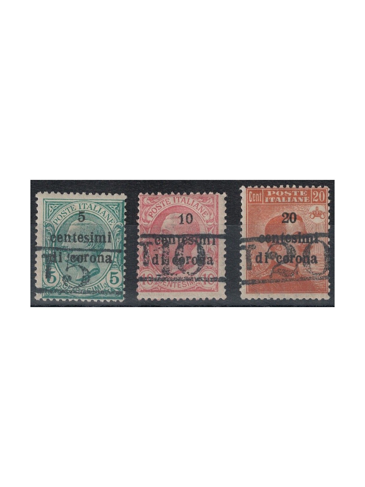 TRENTINO (BZ3) 1918-19 Trento e Trieste (T con cifra) 3v MH* ©