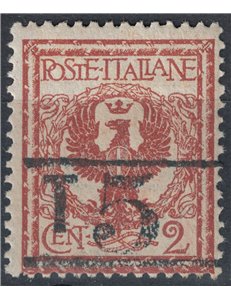 TRENTINO (BZ3) 1918-19 Floreale 2c rosso bruno (T con cifra orizzontale) MH* ©