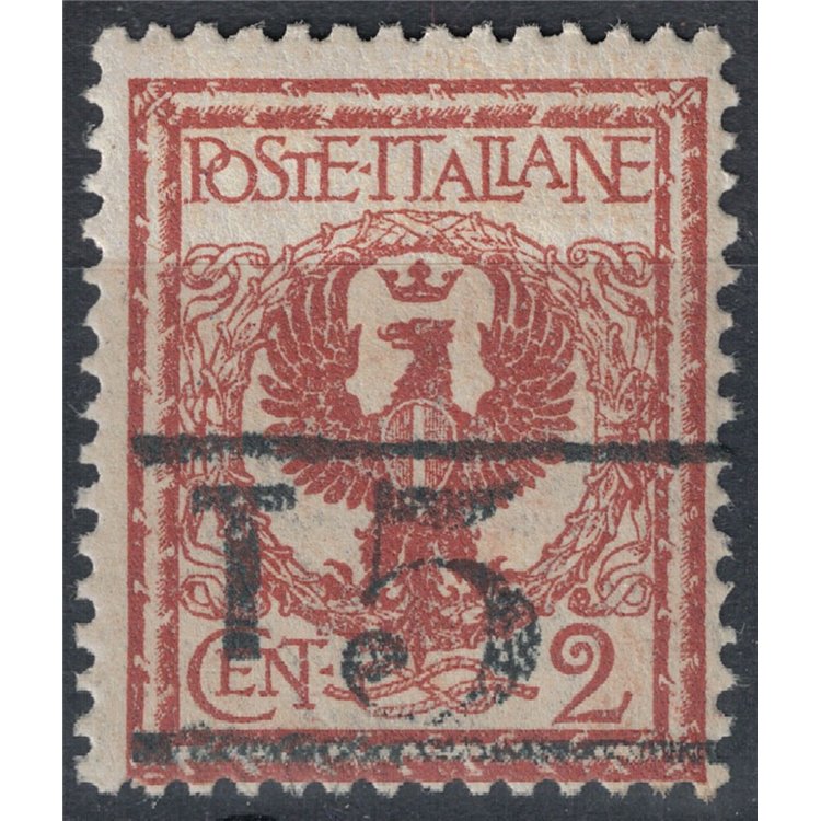 TRENTINO (BZ3) 1918-19 Floreale 2c rosso bruno (T con cifra orizzontale) MH* ©