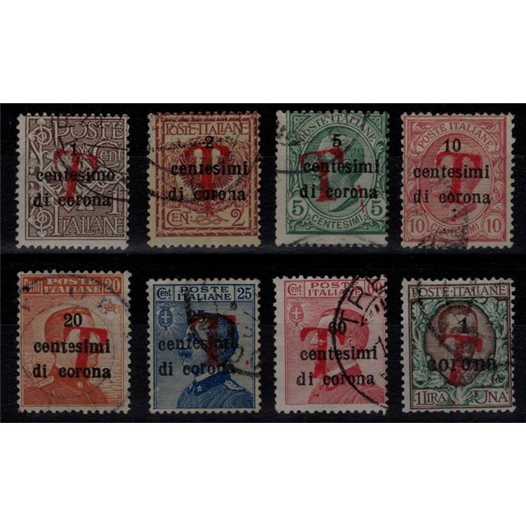TRENTINO (BZ1) 1918-19 Trento e Trieste (T in rosso) 8v us ©