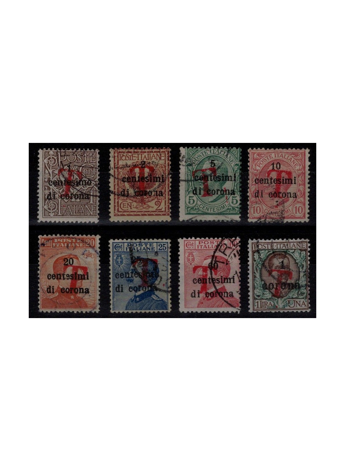TRENTINO (BZ1) 1918-19 Trento e Trieste (T in rosso) 8v us ©