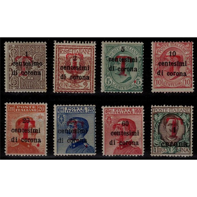 TRENTINO (BZ1) 1918-19 Trento e Trieste (T in rosso) 8v MNH** ©