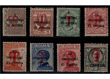TRENTINO (BZ1) 1918-19 Trento and Trieste (T in red) 8v MNH** ©