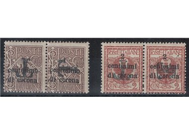 TRENTINO (BZ1) 1918-19 Trento and Trieste (Variety) T overprint, cap. + cover, 2v MNH** ©