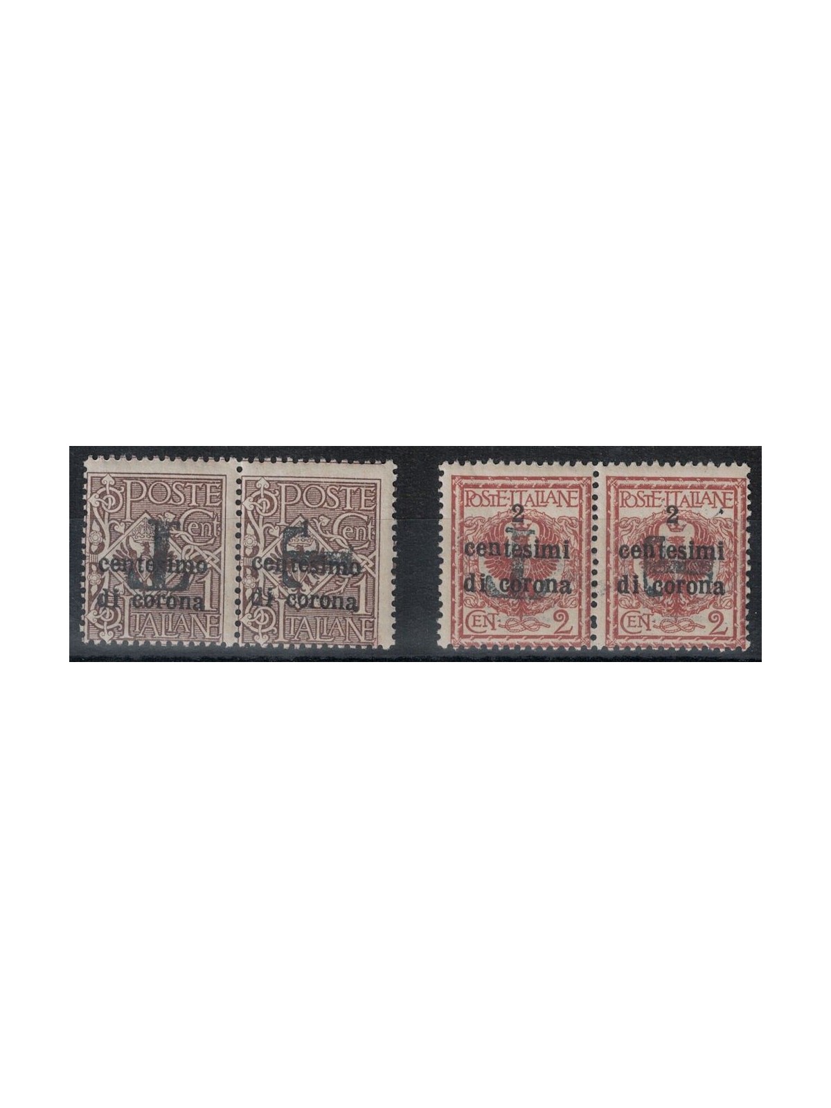 TRENTINO (BZ1) 1918-19 Trento and Trieste (Variety) T overprint, cap. + cover, 2v MNH** ©