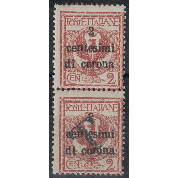 TRENTINO (BZ1) 1918-19 Trento and Trieste (Variety) overprint T oblique 2v MNH** ©