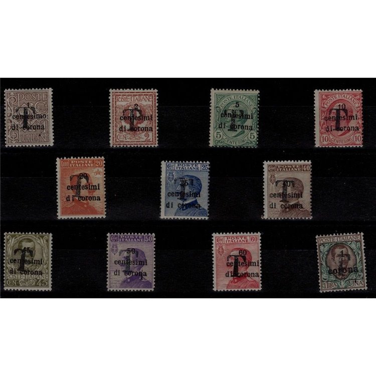 TRENTINO (BZ1) 1918-19 Trento e Trieste (T in nero) 11v MNH** ©