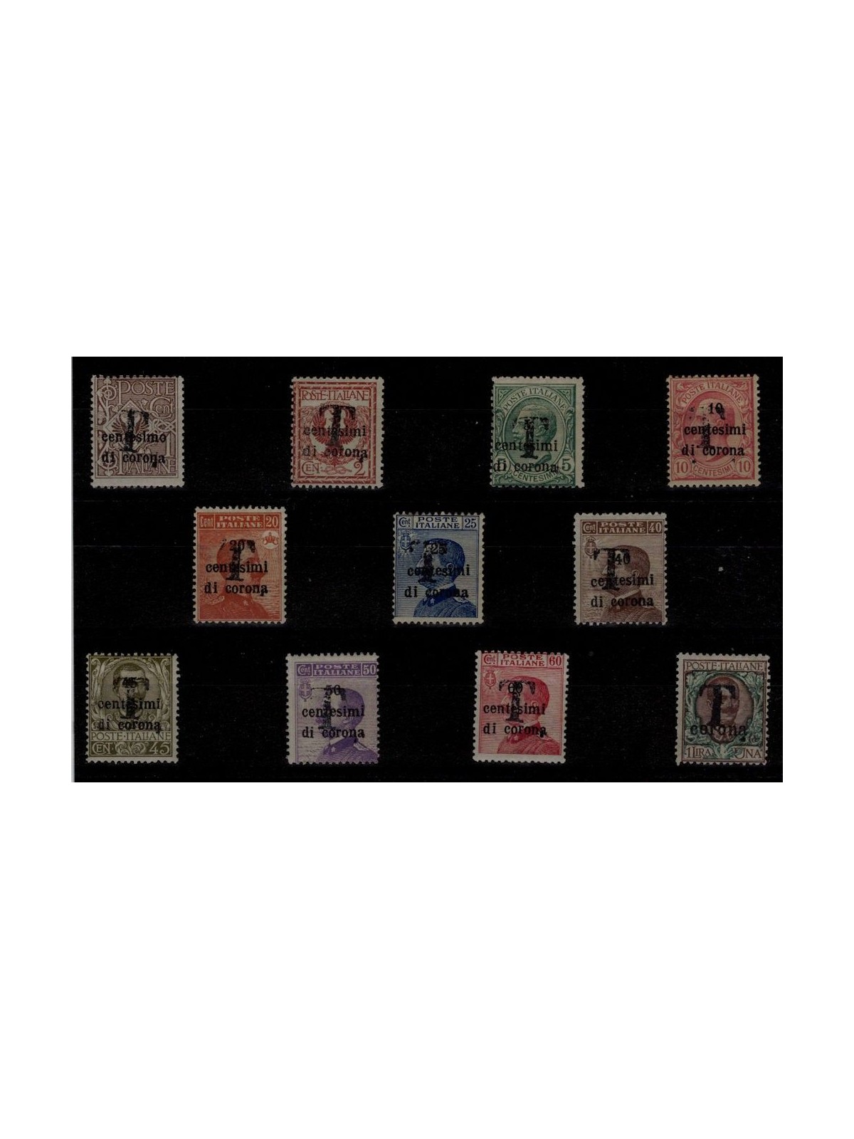 TRENTINO (BZ1) 1918-19 Trento and Trieste (T in black) 11v MH* ©