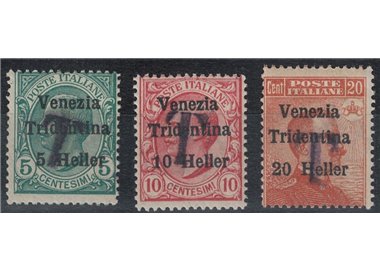TRENTINO (BZ1) 1918-19 Venezia Tridentina (T in black) 3v MNH**