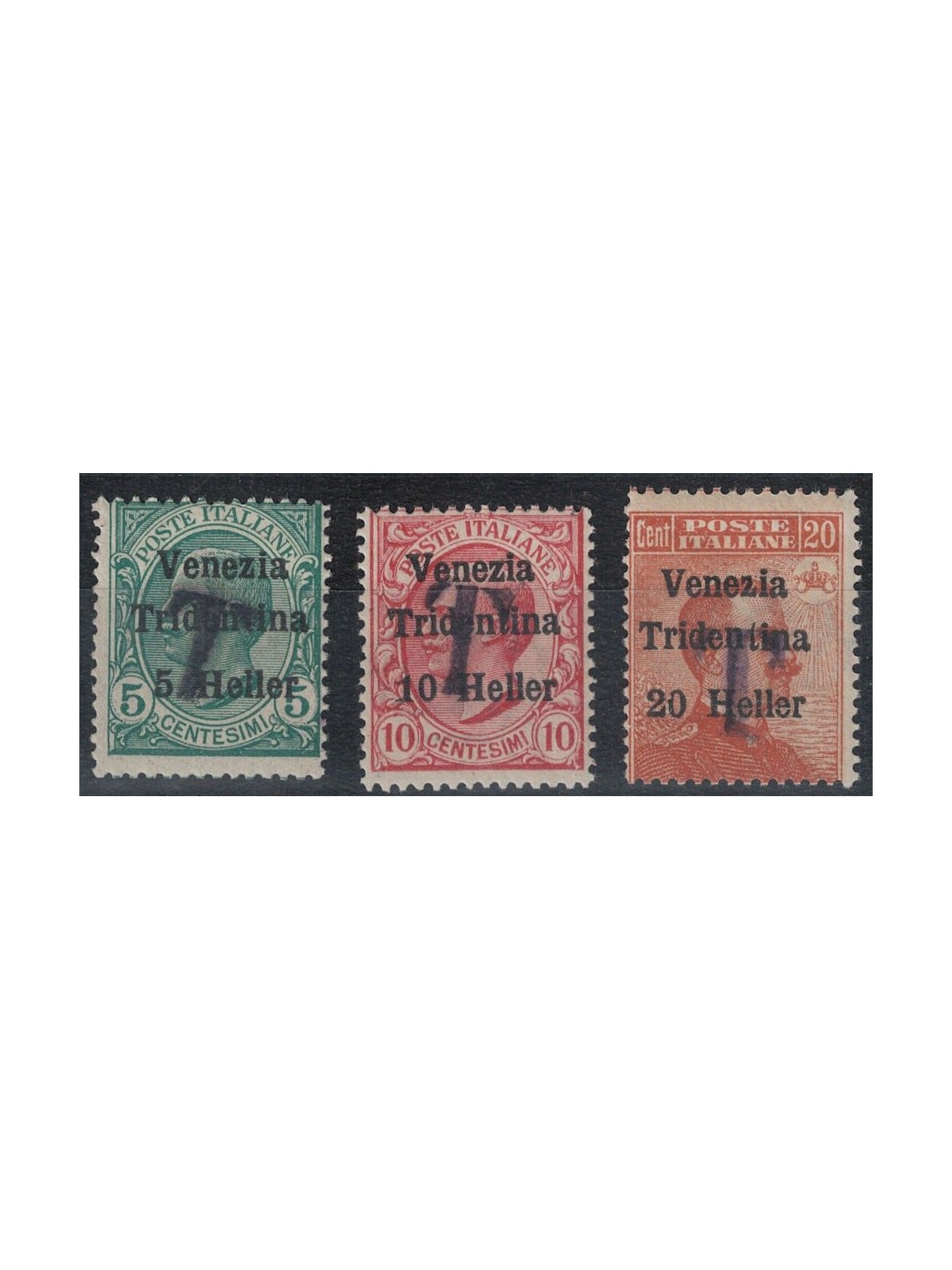 TRENTINO (BZ1) 1918-19 Venezia Tridentina (T in nero) 3v MNH**