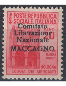 MACCAGNO 1945 Monumenti distrutti 20c rosa (non emesso) MNH** ©